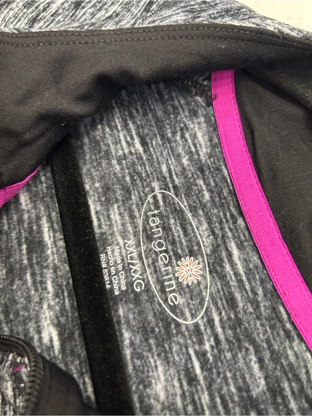 Heathered Gray Full-Zip Jacket with Pink Accents